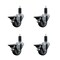Service Caster 3'' Thermoplastic Rubber Swivel 1-1/4'' Expanding Stem Caster Set with Brake, 4PK SCC-EX20S314-TPRB-PLB-114-4 - alternate 1